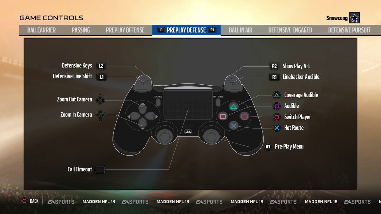 Every Madden 18 Control For PS4