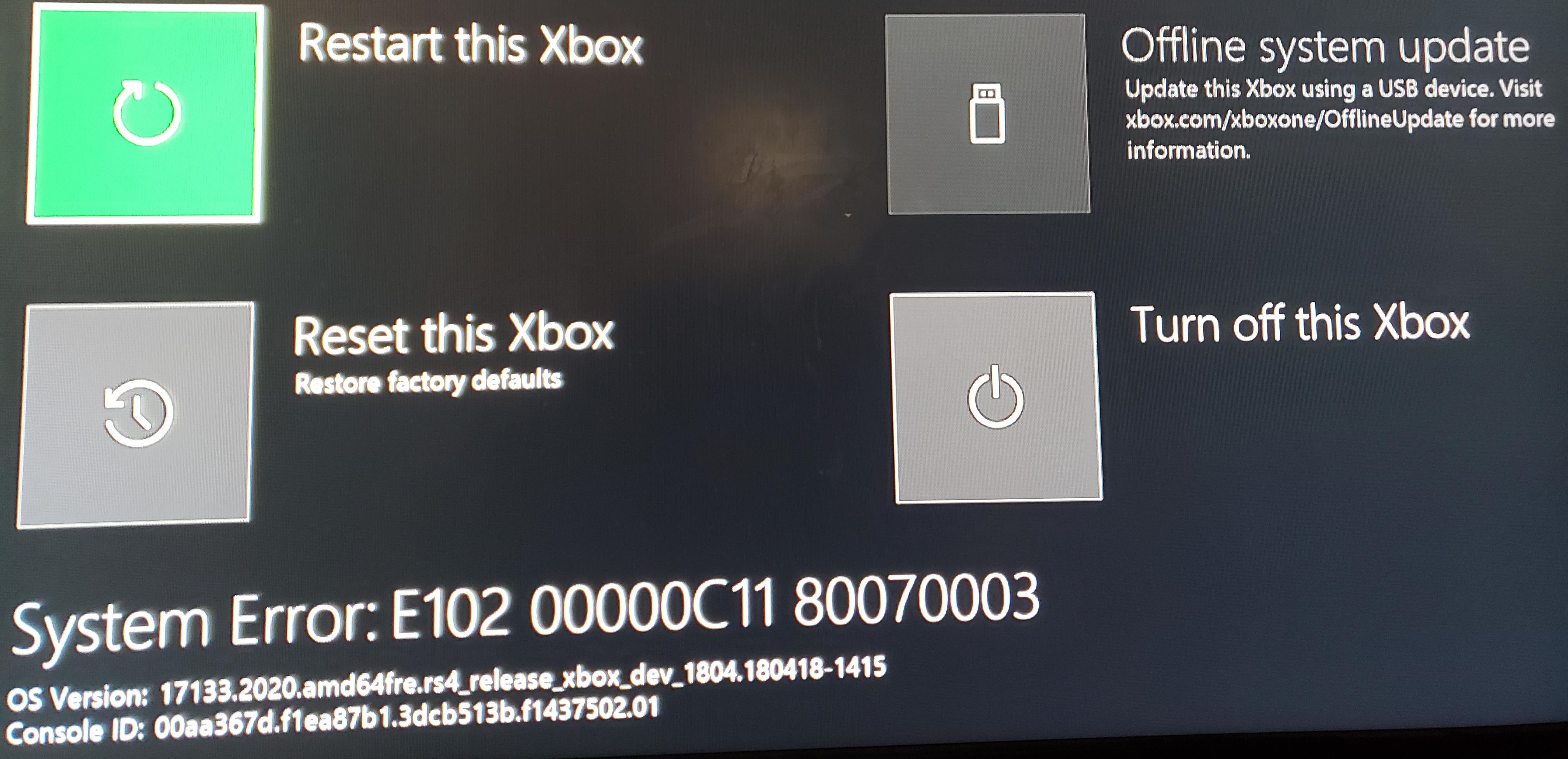 Mut Schlie e Produzieren Xbox One X Systemfehler E105 Datum Nachsicht 