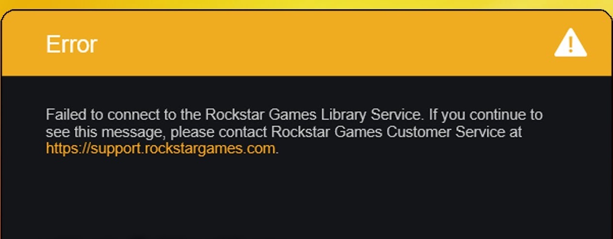 Failed to connect to the rockstar games library service