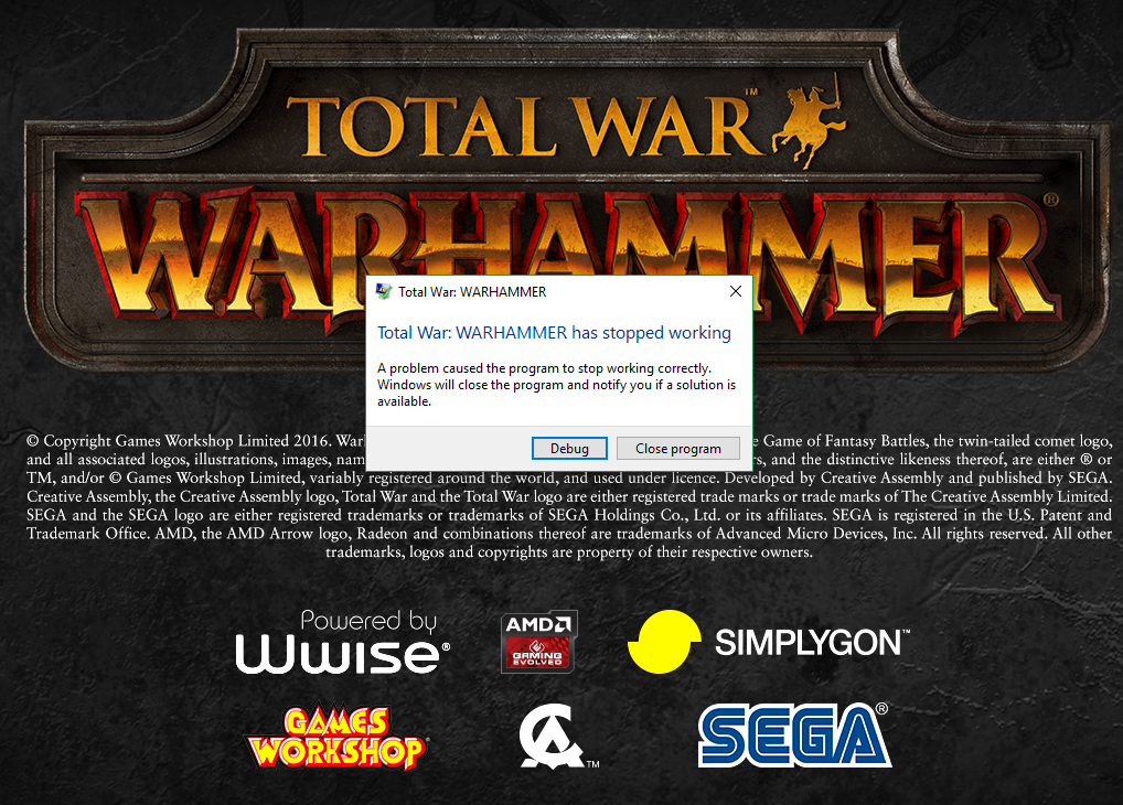 total war warhammer 2 crashing