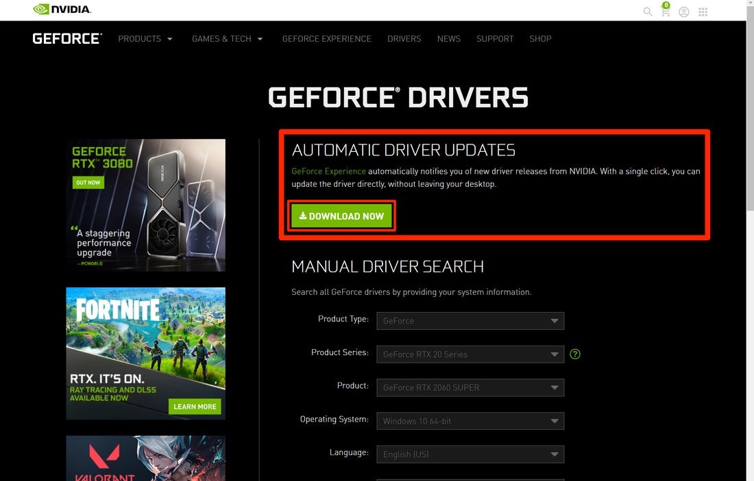 NVIDIA Geforce Experience application