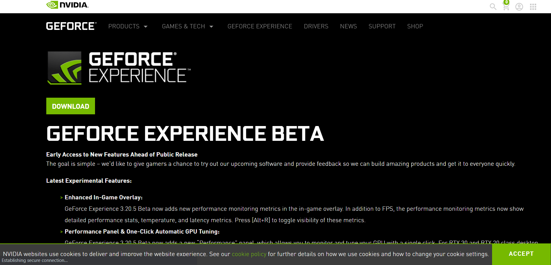 Nvidia geforce experience error code 0x0001