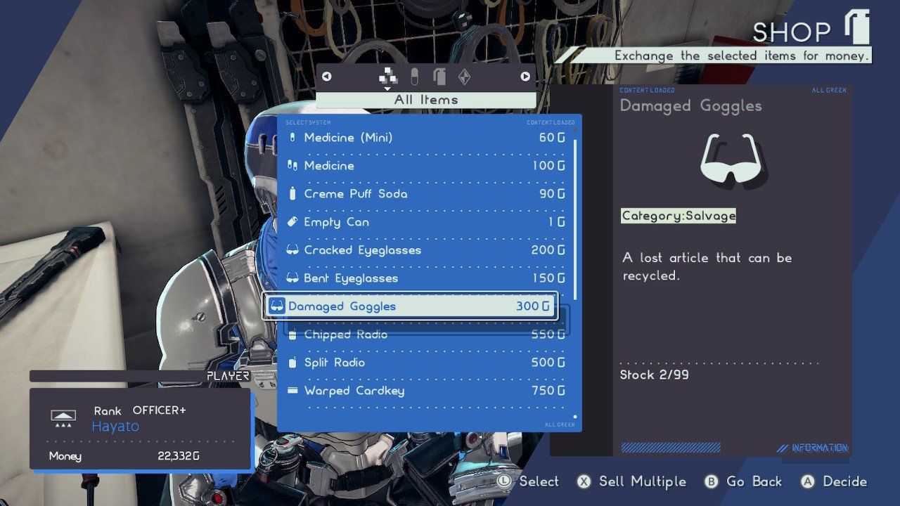 Astral chain salvage items