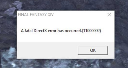 FFXIV fatal DirectX error