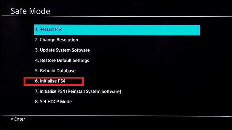 How to factory reset ps4