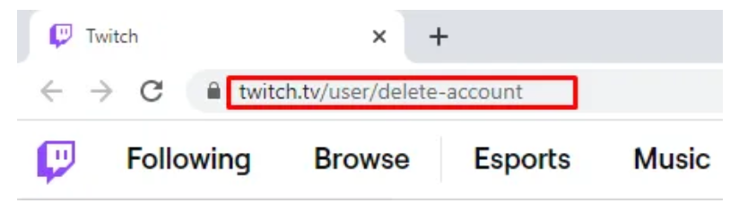 How to delete twitch account