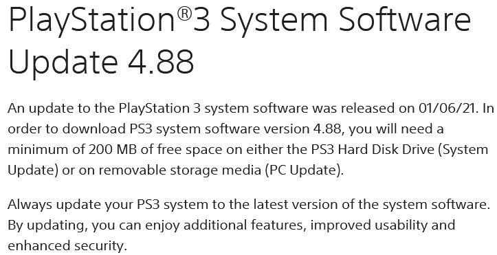 ps3 system update
