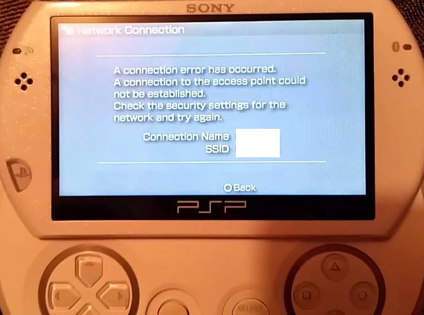 PSP Connection Error