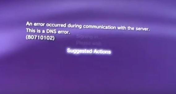 DNS Error PS3